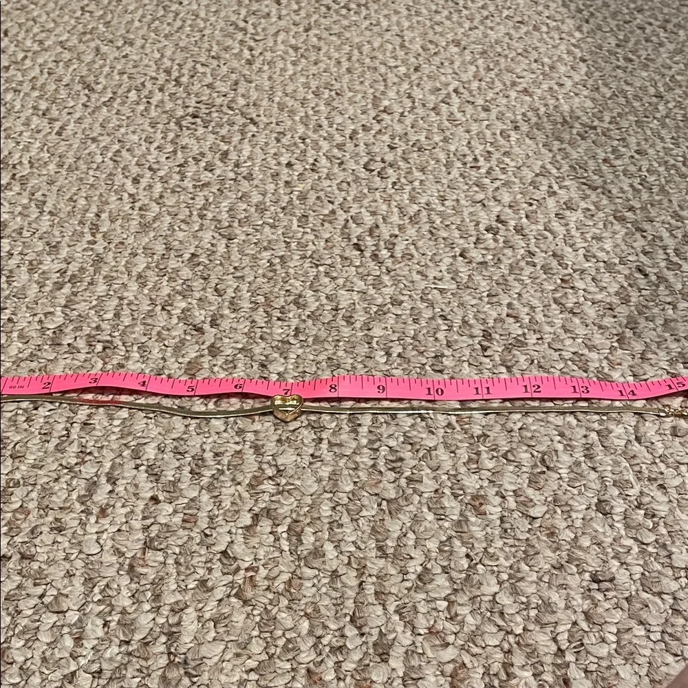 14K Plated Rhinestone Heart on
Herringbone Chain..NWOT - Picture 5 of 7